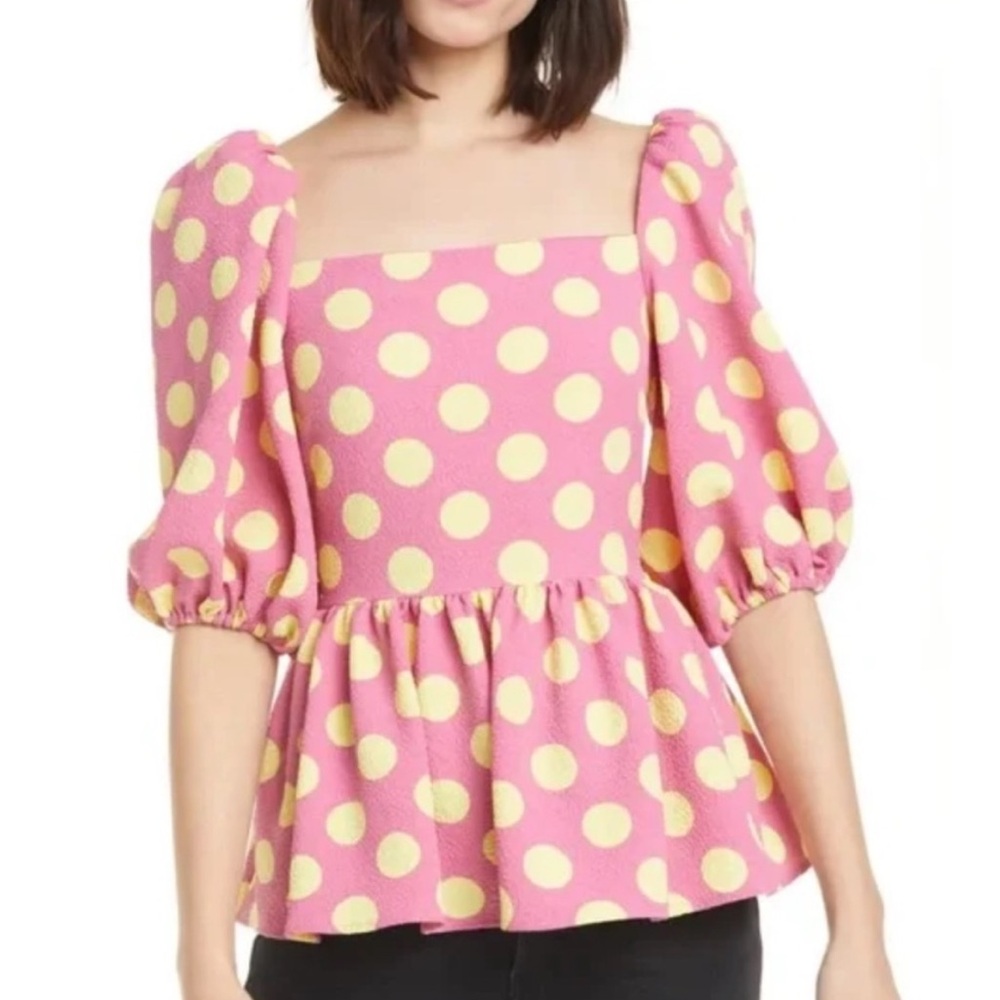 Stine Goya Irene Polka Dot Puff Sleeve Blouse